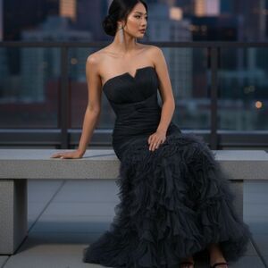 It's My Party Full Length Mermaid Dress Womens 12 Black Whimsigoth Fairy Grunge